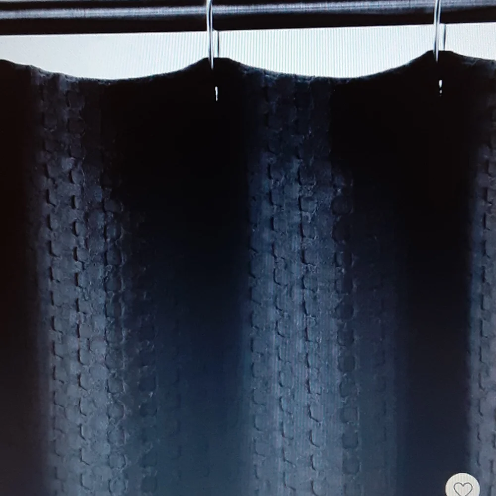 Casaluna waffle shower curtain black washed for softness textured 72